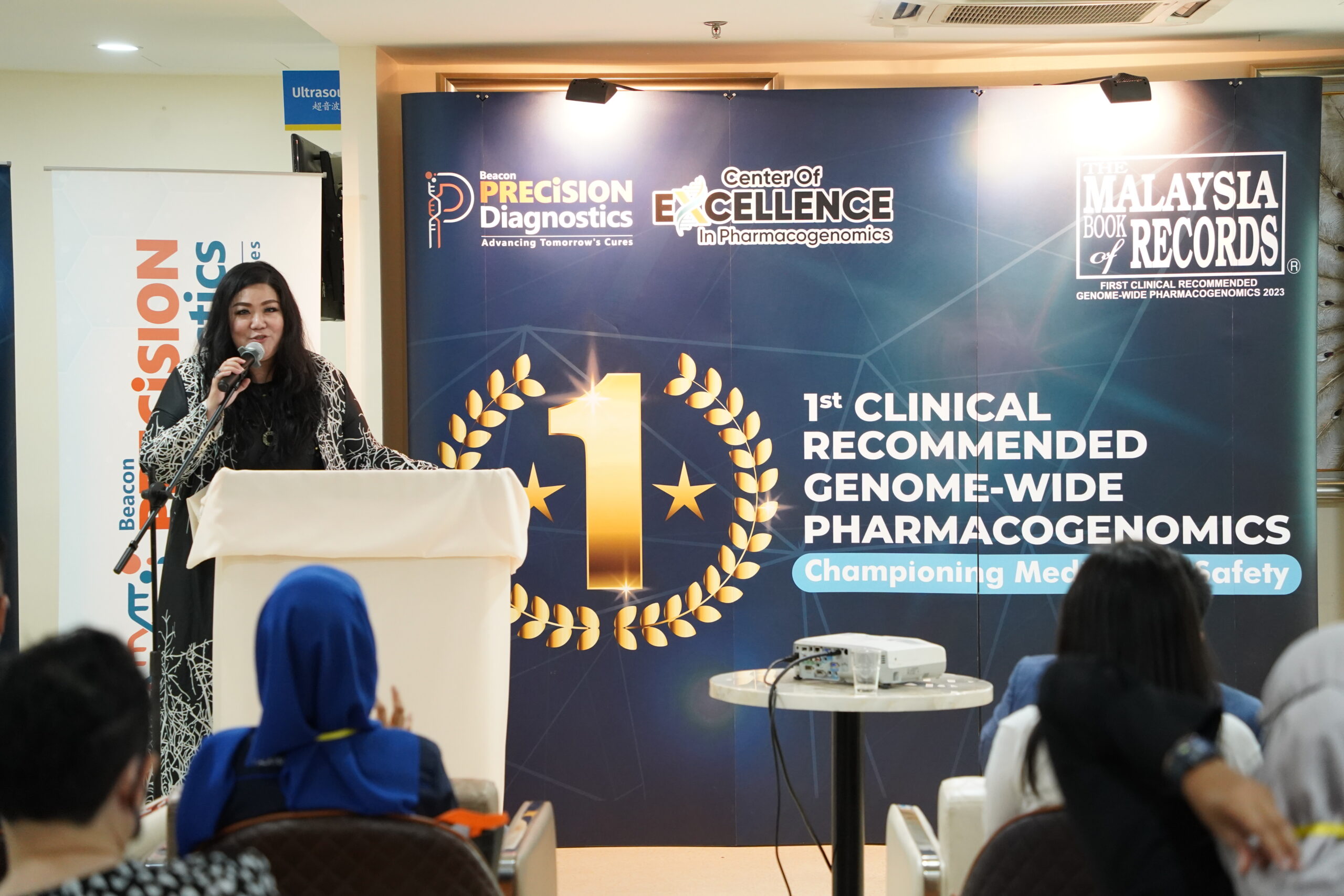 Dr Rebecca giving a speech during the Malaysian Book of Awards