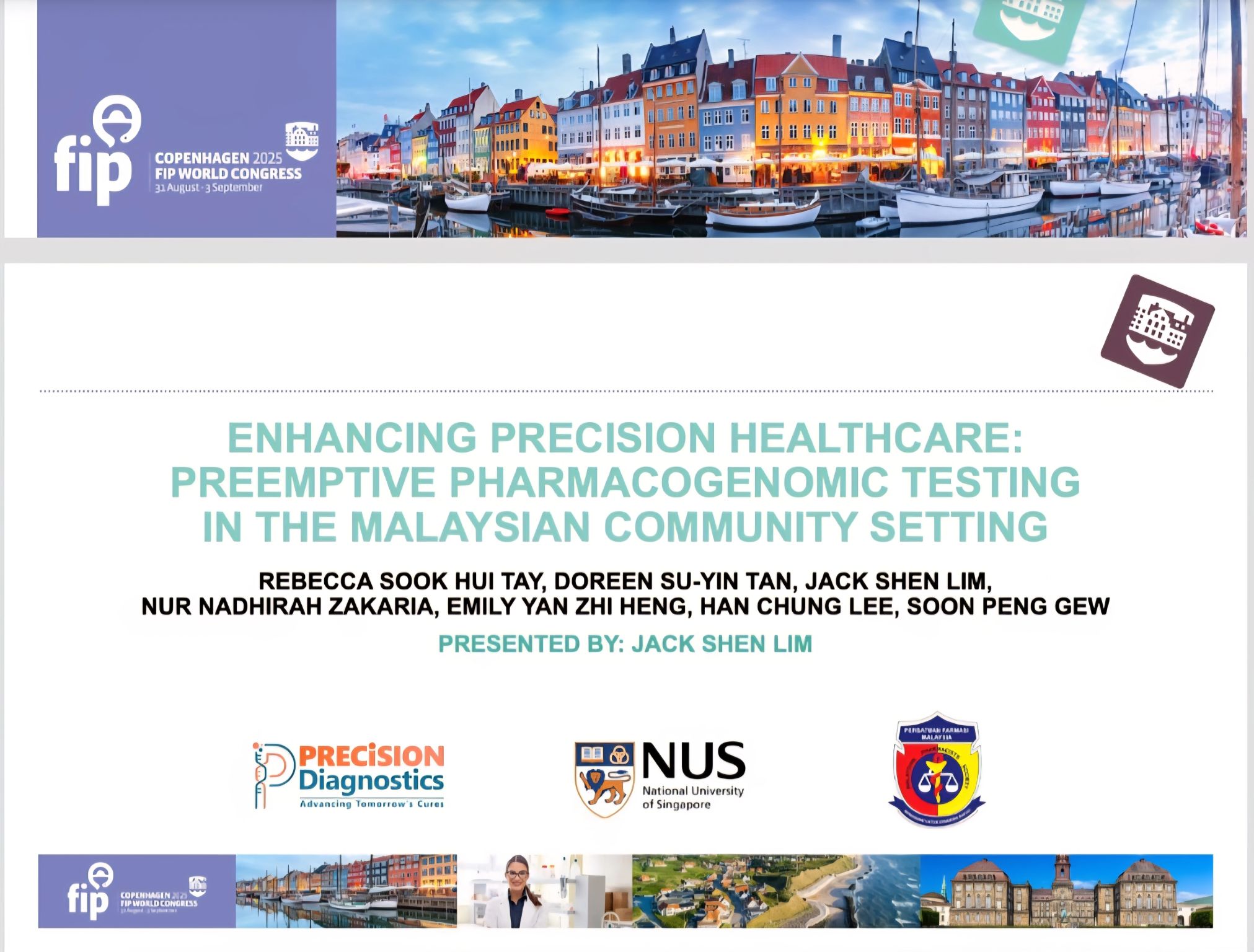 Precision Diagnostics' Research Title presented during the FIP World Congress, Copenhagen