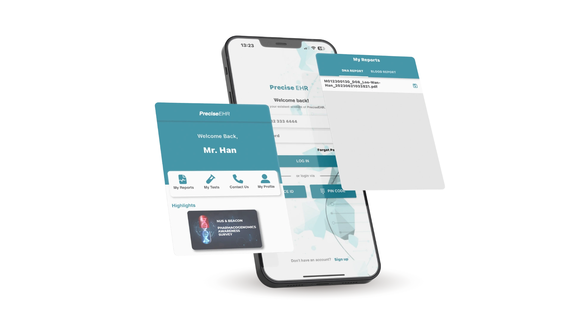 PreciseEHR digital health platform for secure access to personalised genetic test reports