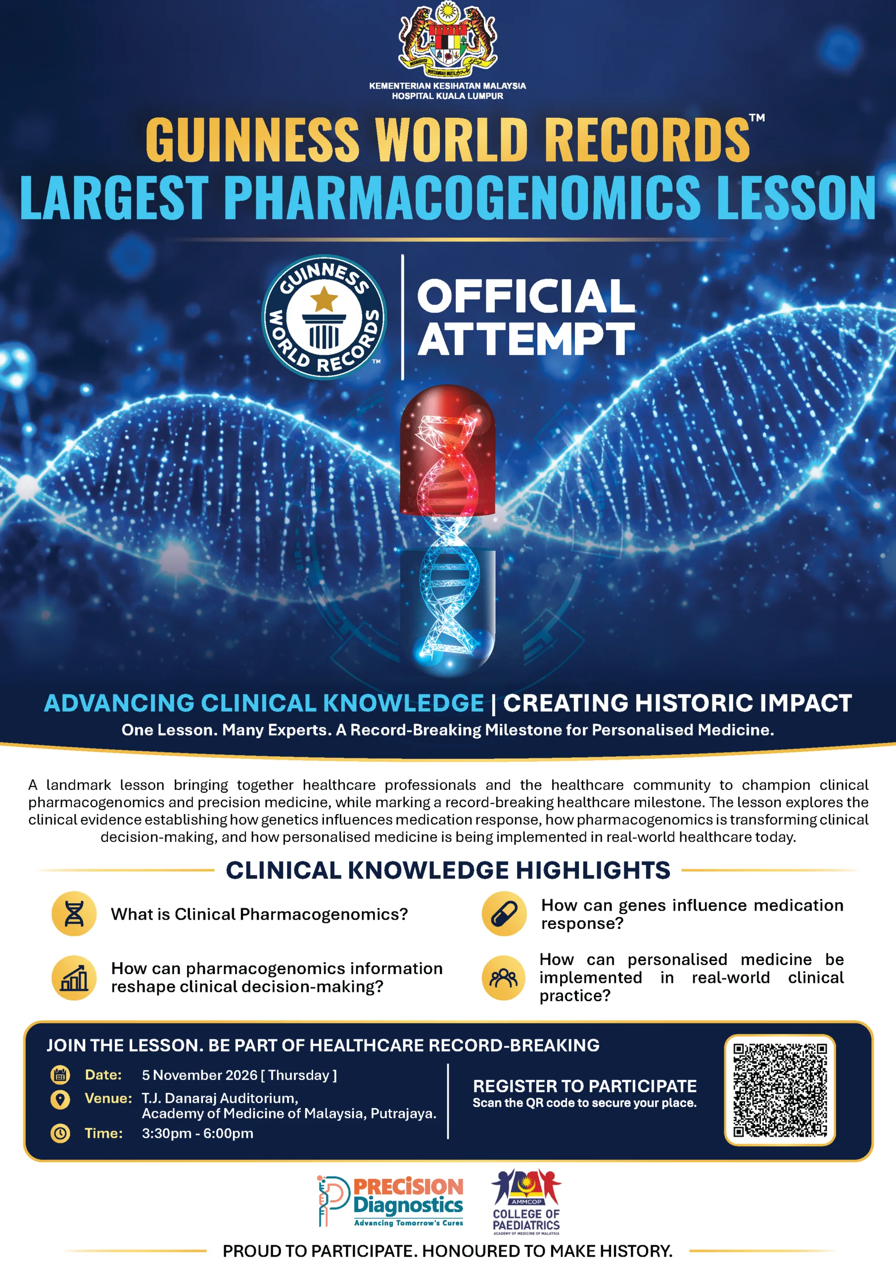 5 November 2026: Largest Pharmacogenomics Lesson event poster
